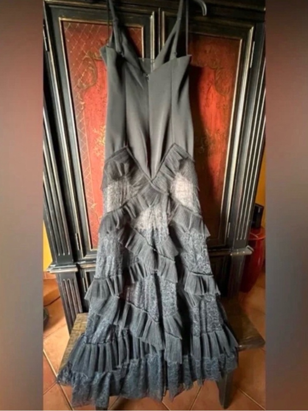 New* BCBG MAXAZRIA Avaline Pleated Ruffle Skirt Lace Tulle Dress Size 10 $498 - Picture 8 of 12